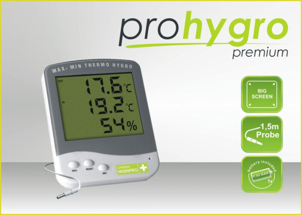 Garden Highpro digitales Min-Max Thermo-/ Hygrometer Premium