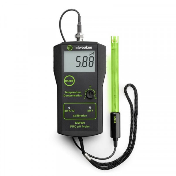 Milwaukee portable pH-Meter, Messb. 0,00-14,00pH, Auflösung 0,1pH, Genauigkeit +/-0,2pH