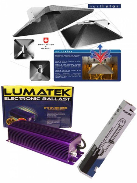 Lumatek EVSG - Hortiline Northstar F1- Philips 600 Watt Profi Komplett Set
